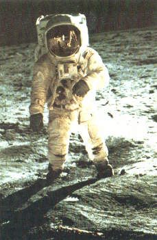 Buzz Aldrin on the surface of the Moon