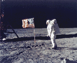 US flag on the Moon